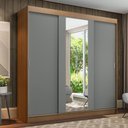 Ver imagem 2 de Guarda-roupa Madesa Reno 3 Porta Correr Espelho Rustic Cinza