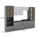 Ver imagem 4 de Cozinha Completa Lumina 14 Portas 4 Gavetas com Vidro Cinza - Telasul