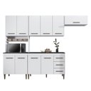 Ver imagem 1 de Cozinha Modulada 10 Portas 3 Gavetas Atenas Kaiki Móveis:branco