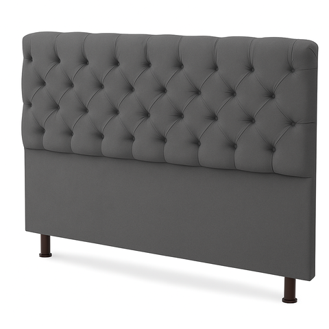 Cabeceira Queen Suede Cinza - 160x110 Cm