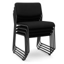 Ver imagem 4 de Cadeira Fixa Empilhável Estofada Iven Fixa Preta