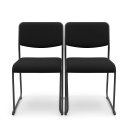 Ver imagem 5 de Cadeira Fixa Empilhável Estofada Iven Fixa Preta