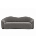 Ver imagem 6 de Kit Sofá + Puf Star 300 cm Orgânico 4 Lugares Sala Recepção:Cinza Escuro/Bouclé