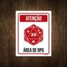 Placa Decorativa - Dado D20 Atenção Área de Rpg 36x46 - 1