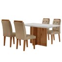 Ver imagem 2 de Sala de Jantar Mesa Olímpia 120cm Mdf Vidro Canto Reto com 4 Cadeiras Carol Moderna