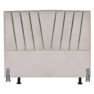 Cabeceira Cama Box Queen 160 Cm Ludmilla em Corino com Frame:bege