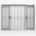 Ver imagem 1 de Vitrô 4 Folhas de Correr Aluminio Brilhante com Grade 1,00x1,20