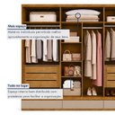 Ver imagem 6 de Guarda Roupa Casal 3 Portas de Correr com 6 Gavetas 100%MDF Pleno