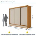 Ver imagem 4 de Guarda Roupa Casal 3 Portas de Correr com 6 Gavetas 100%MDF Pleno