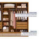 Ver imagem 7 de Guarda Roupa Casal 3 Portas de Correr com 6 Gavetas 100%MDF Pleno
