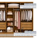 Ver imagem 5 de Guarda Roupa Casal 3 Portas de Correr com 6 Gavetas 100%MDF Pleno