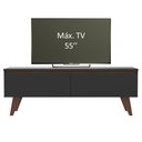Ver imagem 4 de Rack para TV até 55 Polegadas Madesa Le Mans com 2 Portas Rustic/Preto Cor:Rustic/Preto