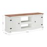 Rack de Madeira Maciça Branco 2 Portas P/ Tv até 60” - 2
