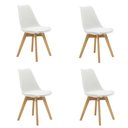 Ver imagem 1 de Kit 4 Cadeiras Saarinen Wood com Estofamento e Pés de Madeira Branco