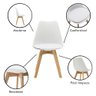 Kit 4 Cadeiras Saarinen Wood com Estofamento e Pés de Madeira Branco - 5