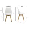 Kit 4 Cadeiras Saarinen Wood com Estofamento e Pés de Madeira Branco - 3