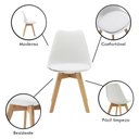 Ver imagem 5 de Kit 4 Cadeiras Saarinen Wood com Estofamento e Pés de Madeira Branco