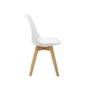 Ver imagem 2 de Kit 4 Cadeiras Saarinen Wood com Estofamento e Pés de Madeira Branco