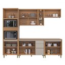 Ver imagem 3 de Cozinha Completa Allure 12 Portas 3 Gavetas 100% Mdf Jequitibá/gris - Linea Brasil