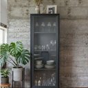 Ver imagem 1 de Cristaleira Refresh 1 Porta 3 Prateleiras com Vidro Preto - Brv