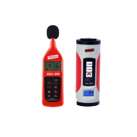 Kit Sonômetro Digital 30 A 130Db Ponderação Fast Slow Leq Nível Sonoro Dec-500 Portátil Com Calibrad