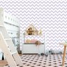 Papel Parede Chevron Lilas e Branco Autocolante Sala Quarto - 5
