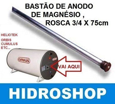 Bastão de Anodo de Magnésio Rosca 3/4x65cm - 070005 - 2