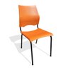 Cadeira Fixa Metal Versat Plasxtica para Escritório Escolas Recepção Laranja - 4