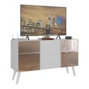 Ver imagem 1 de Rack Tv até 32 Polegadas Retrô com Espelhos Mp1078 Branco Branco