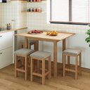 Ver imagem 6 de Conjunto Mesa Dobrável com 4 Bancos para Sala de Jantar Marrom/Inovata/Bege Claro
