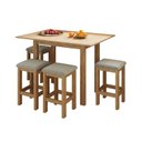 Ver imagem 5 de Conjunto Mesa Dobrável com 4 Bancos para Sala de Jantar