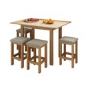 Ver imagem 5 de Conjunto Mesa Dobrável com 4 Bancos para Sala de Jantar Marrom/Inovata/Bege Claro