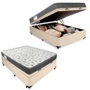 Ver imagem 1 de Cama Box Baú Casal Sintético + Colchão de Espuma D33 - Sereneprime - 138cm Bege