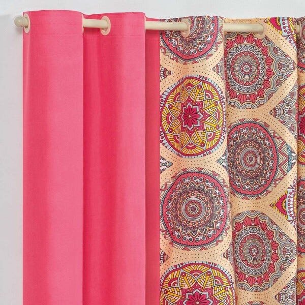 Cortina Exotic Zen Micropercal 200 Fios 2,0 x 1,7 m - Rosa - 2