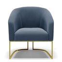 Ver imagem 3 de Kit 02 Poltronas Stella Suede Azul Marinho Base Industrial Dourada - D'rossi Drossi