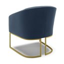 Ver imagem 5 de Kit 02 Poltronas Stella Suede Azul Marinho Base Industrial Dourada - D’Rossi