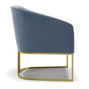 Ver imagem 4 de Kit 02 Poltronas Stella Suede Azul Marinho Base Industrial Dourada - D’Rossi