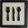 Kit 4 Quadros Cozinha 21Cm Talher,Grão,Vinho: Preto Branco - 2