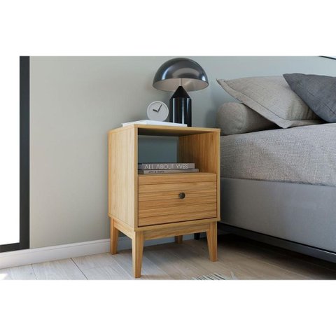 Mesa de Cabeceira Solteiro Mb 1041 C/ 1 Gaveta Mel - Movelbento