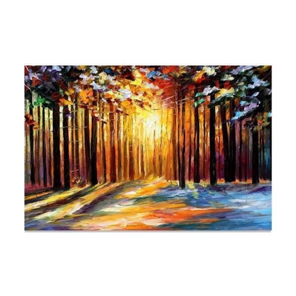 Quadro Paisagem Em Arte Floresta Sunset Para Sala Quarto - 1