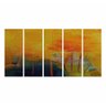 Quadro Decorativo 5 Peças Arte Abstrata Orange 140X65 - 1