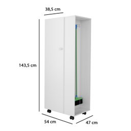 Armário para Lavanderia Organizador Multiuso com Pés Rodízio 1 Porta Dubai - Lh Móveis - 4