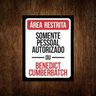 Placa Decorativa - Ärea Restrita Benedict Cumberbatch 27x35 - 1