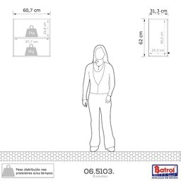 Armario Evolution Plus Aereo 60cm 1 Porta Tannat/legno Crema Batrol - - 3