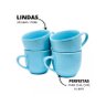 Xicara Café Chá Porcelana 170ml Azul sem Pires - 3