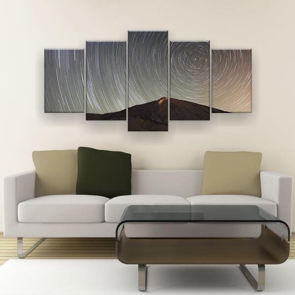 Quadro Decorativo Universo Girando 5 Peças 129x61cm - 3