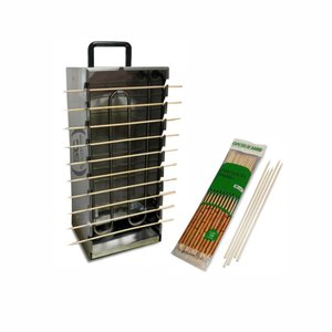 KIT - Churrasqueira 10 Espetinhos Churrasquito Elétrico PR-199E 127V + 50 Espetinhos - Progás