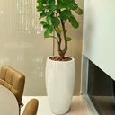 Ver imagem 2 de Vaso de Fibra de Vidro Atenas g 90cm Vitrificado Grande Off White