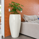 Ver imagem 3 de Vaso de Fibra de Vidro Atenas g 90cm Vitrificado Grande Off White