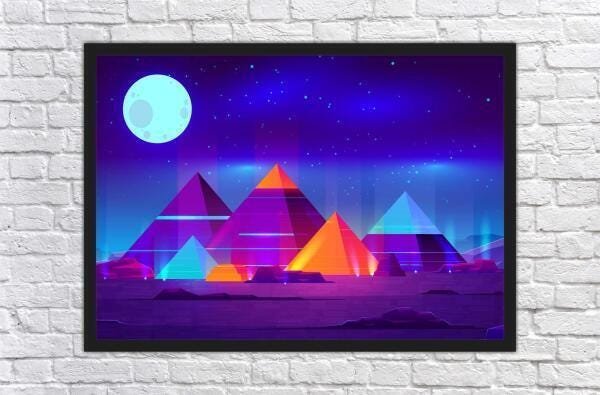 Quadro Decorativo Abstrato Pirâmides Egito Com Moldura G09 - 4